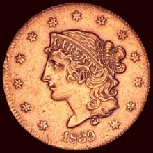 1839 Coronet Head Large Cent CHOICE AU