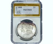1888 Morgan Silver Dollar PGA MS65