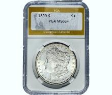 1899-S Morgan Silver Dollar PGA MS63+
