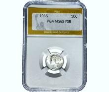 1935 Mercury Dime PGA MS65 FSB