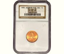 1995 Lincoln Memorial Cent NGC MS67 RD DOUBLE DIE