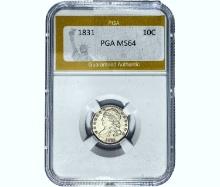 1831 Capped Bust Dime PGA MS64