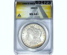 1885 Morgan Silver Dollar ANACS MS63