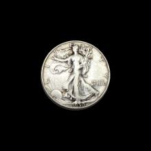 1938-D Silver Half Dollar Walking Liberty LIGHTLY CIRCULATED