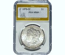 1878-CC Morgan Silver Dollar PGA MS64