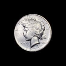 1921 Silver Peace Dollar NEARLY UNCIRCULATED