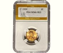 1926 Wheat Cent PGA MS66 RED