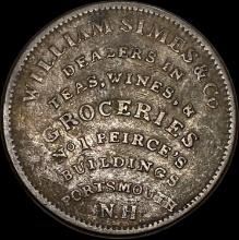 1837 Hard Times Token Portsmouth CLOSELY UNCIRCULATED