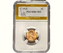 1910 Wheat Cent PGA MS65 RED