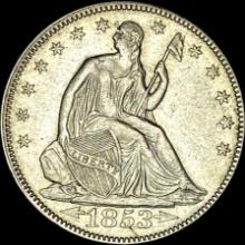 1853 Arrows Seated Liberty Half Dollar CLOSELY UNCIRCULATED