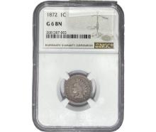 1872 Indian Head Cent NGC G6 BN