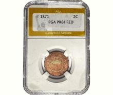 1871 Two Cent Piece PGA PR64 RED