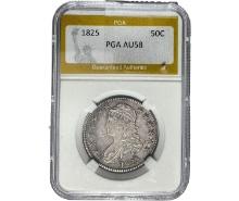 1825 Capped Bust Half Dollar PGA AU58