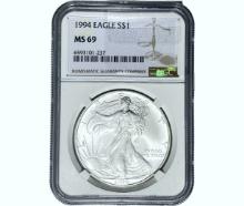 1994 Silver Eagle NGC MS69