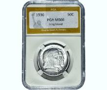 1936 Long Island Half Dollar PGA MS66