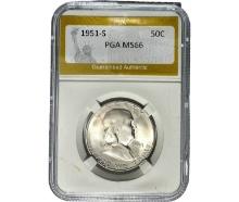 1951-S Franklin Half Dollar PGA MS66