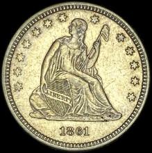 1861 Seated Liberty Quarter CLOSELY UNCIRCULATED