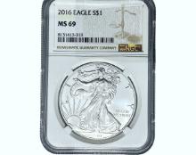 2016 $1 Silver Eagle NGC MS69