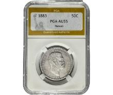 1883 Kingdom of Hawaii Half Dollar PGA AU55