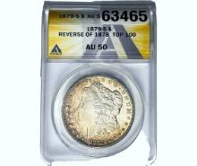 1879-S Morgan Silver Dollar ANACS AU50 Rev 79/78