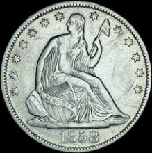 1858-S Silver Half Dollar CHOICE AU