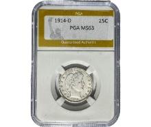 1914-D Barber Quarter PGA MS63
