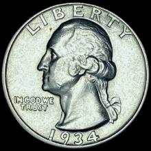 1934 Silver Washington Quarter CHOICE BU