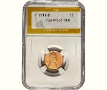1911-D Wheat Cent PGA MS64 RED