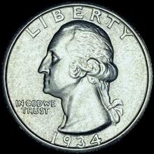 1934 Silver Washington Quarter CHOICE BU