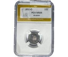 1892-O Barber Dime PGA MS66 MONSTER