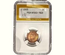 1905 Indian Head Cent PGA MS65+ RED