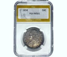 1834 Capped Bust Half Dollar PGA MS61