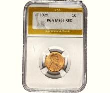 1920 Wheat Cent PGA MS66 RED