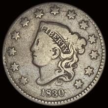 1830 Coronet Head Large Cent LIGHTLY CIRCULATED