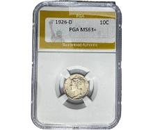 1926-D Mercury Silver Dime PGA MS63+