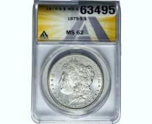 1879-S Morgan Silver Dollar ANACS MS62