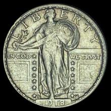 1918-S Silver Standing Liberty Quarter CHOICE AU