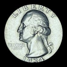 1934 Silver Washington Quarter CHOICE BU