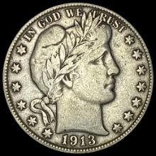 1913-D Silver Barber Half Dollar NEARLY UNCIRCULATED