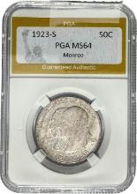 1923-S Monroe Half Dollar PGA MS64