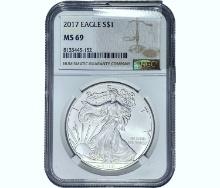 2017 $1 Silver Eagle NGC MS69