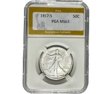 1917-S Walking Liberty Half Dollar PGA MS63
