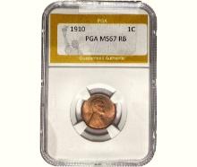 1910 Wheat Cent PGA MS67 RB