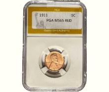 1911 Wheat Cent PGA MS65 RED