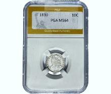 1830 Capped Bust Dime PGA MS64