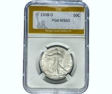 1938-D Walking Liberty Half Dollar PGA MS63