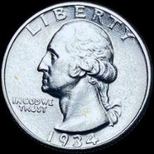 1934 Silver Washington Quarter CHOICE BU