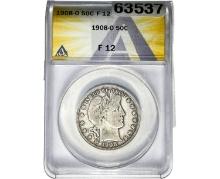 1908-O Barber Half Dollar ANACS F12