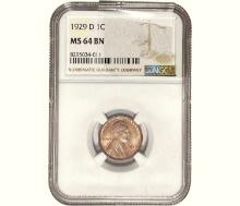 1929-D Wheat Cent NGC MS64 BN