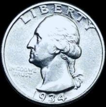 1934 Silver Washington Quarter CHOICE BU
